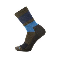 Smartwool Everyday Blocked Stripe Crew Sock Men's in Military Olive